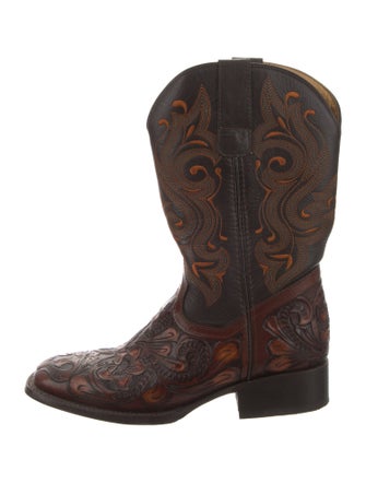 Sebastian Ami Leather Printed Western Boots