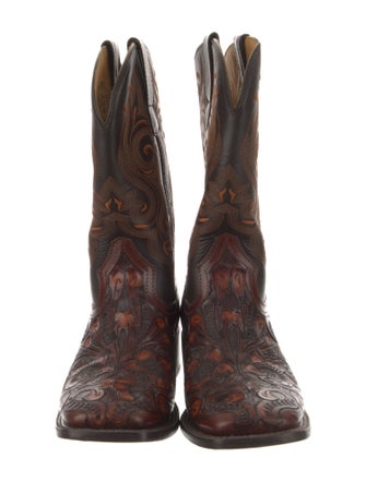 Sebastian Ami Leather Printed Western Boots