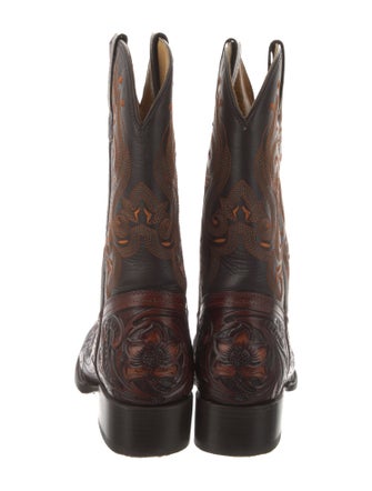 Sebastian Ami Leather Printed Western Boots