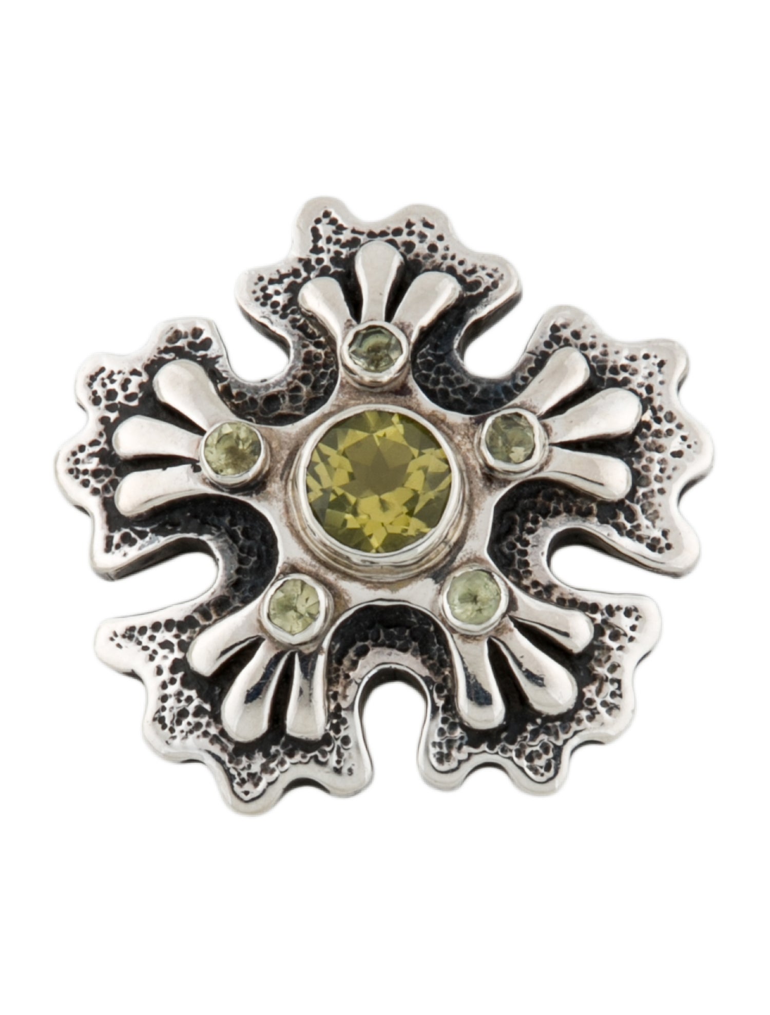Dian Malouf Vintage Quartz & Prasiolite Snowflake Brooch