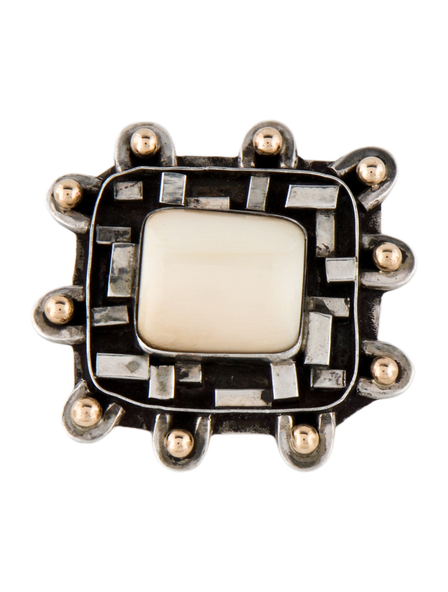 Dian Malouf Two Tone Stone Pendant Brooch