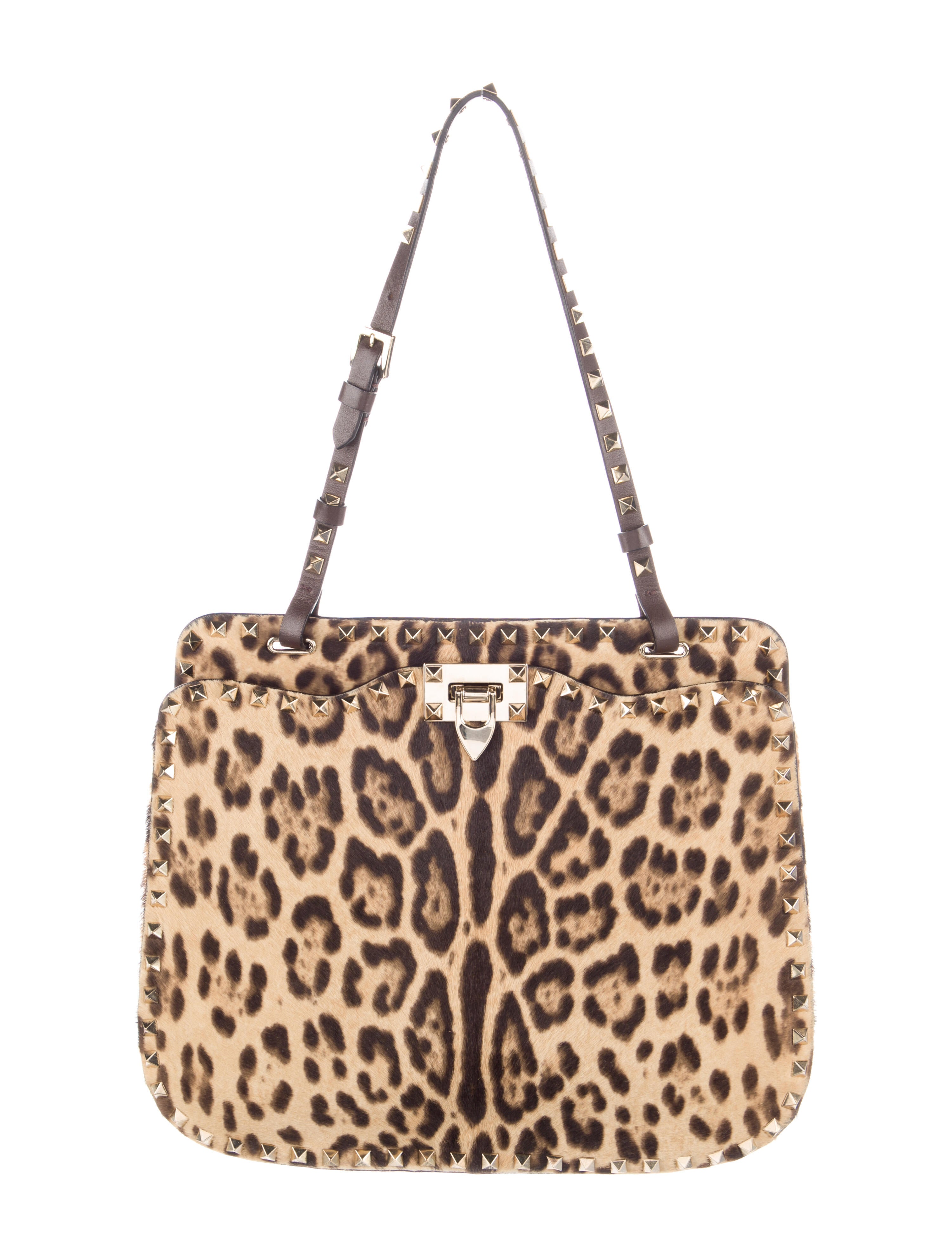 Ralph Lauren Ponyhair Animal Print Shoulder Bag Neutrals Shoulder