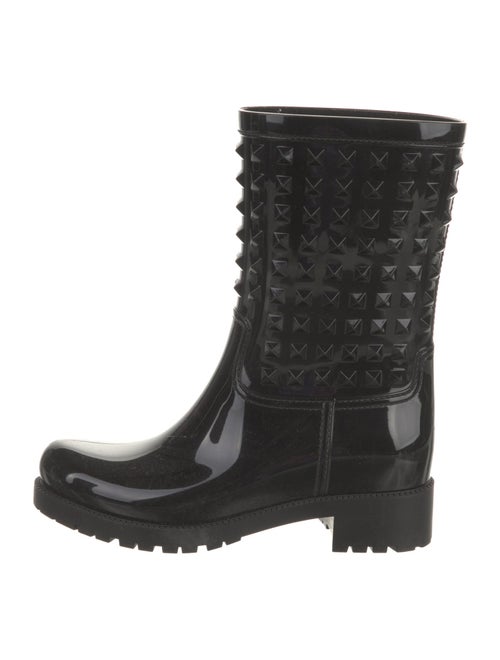 Valentino Garavani Atelier Rockstud Accents Rubber Rain Boots