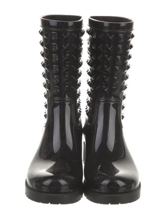Valentino Garavani Atelier Rockstud Accents Rubber Rain Boots