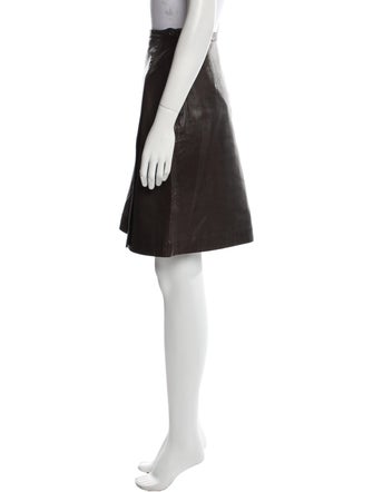Valentino Garavani Atelier Lamb Leather Knee-Length Skirt