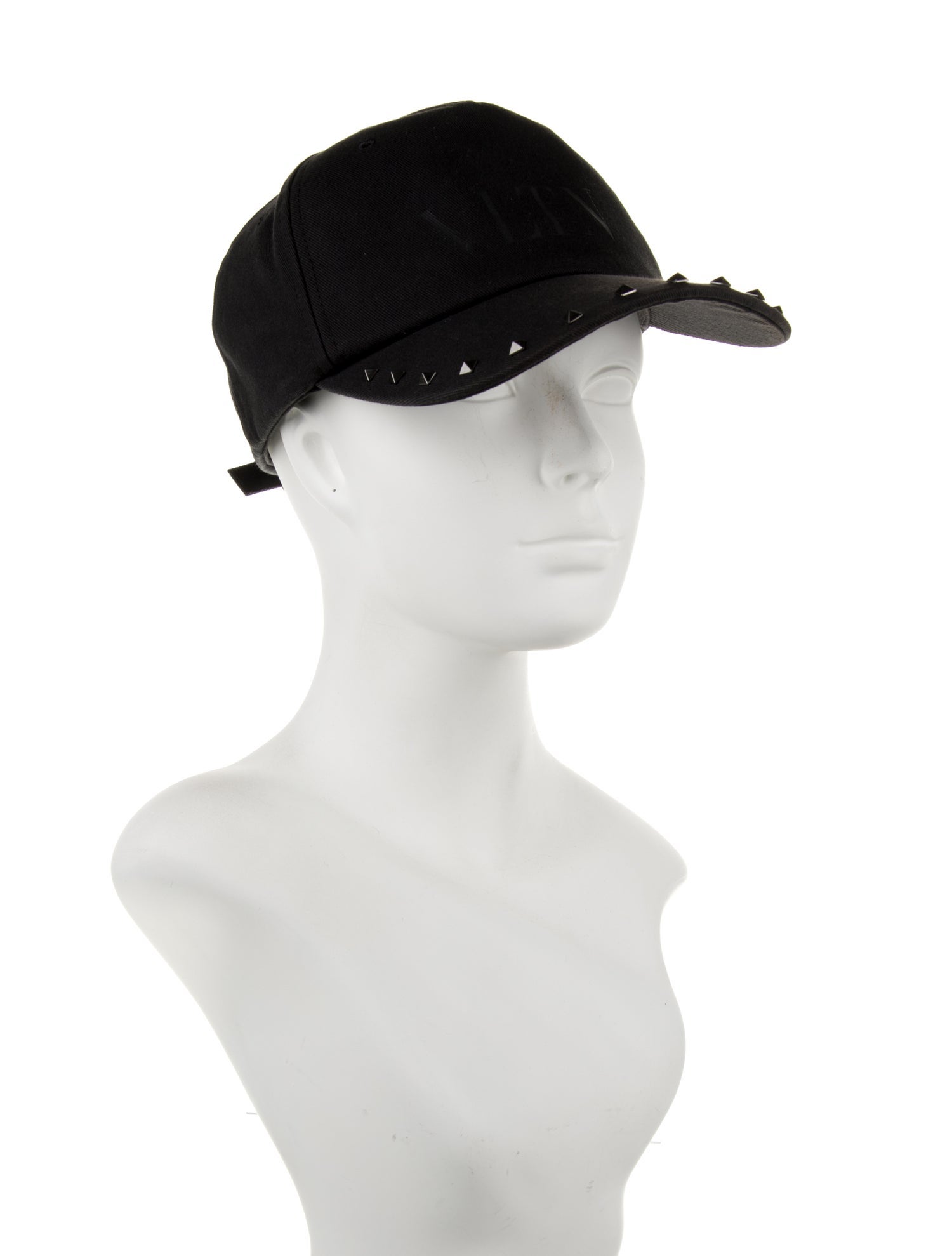 Valentino Garavani Atelier Studded Black Baseball Cap With Logo