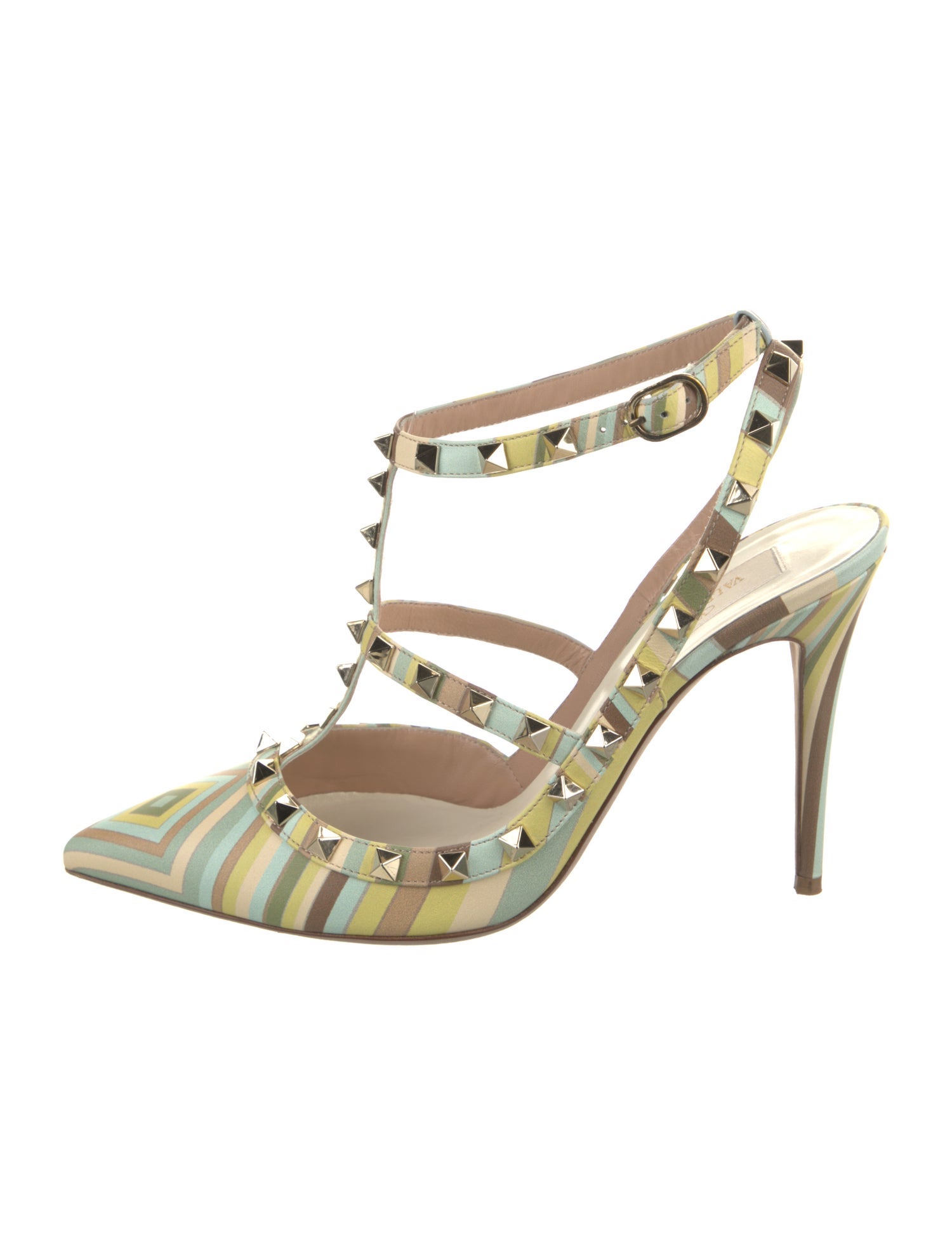 Valentino Garavani Atelier Leather Printed T-Strap Pumps