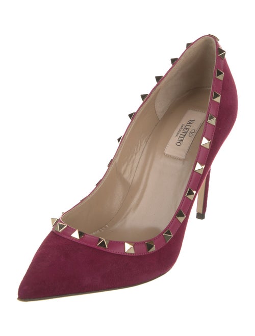Valentino Garavani Atelier Suede Leather Trim Embellishment Pumps