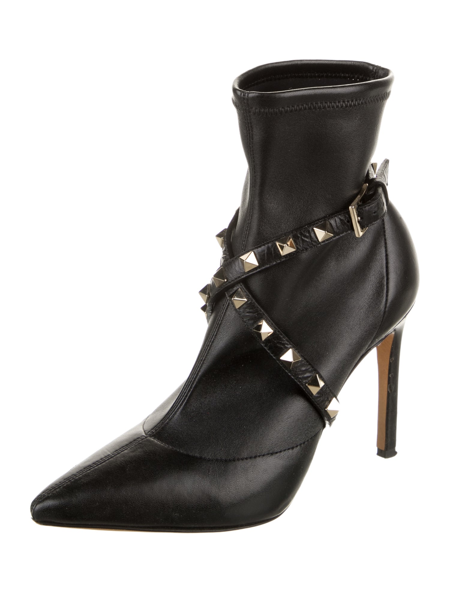 Valentino Garavani Atelier Leather Studded Accents Boots