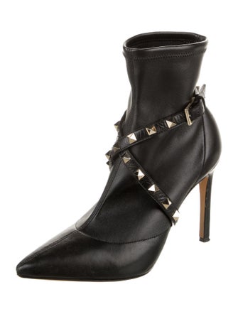 Valentino Garavani Atelier Leather Studded Accents Boots