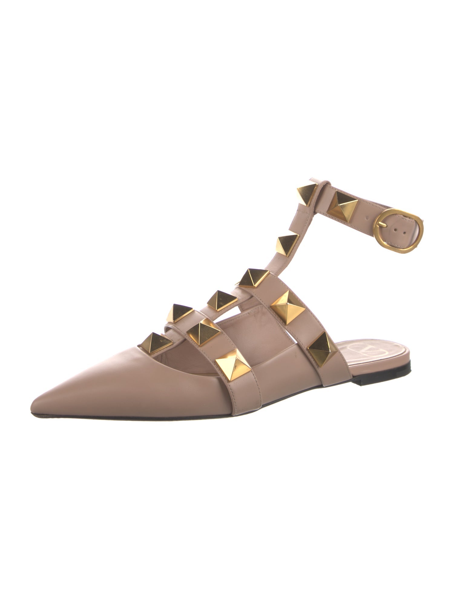 Valentino Leather Studded Accents Mules