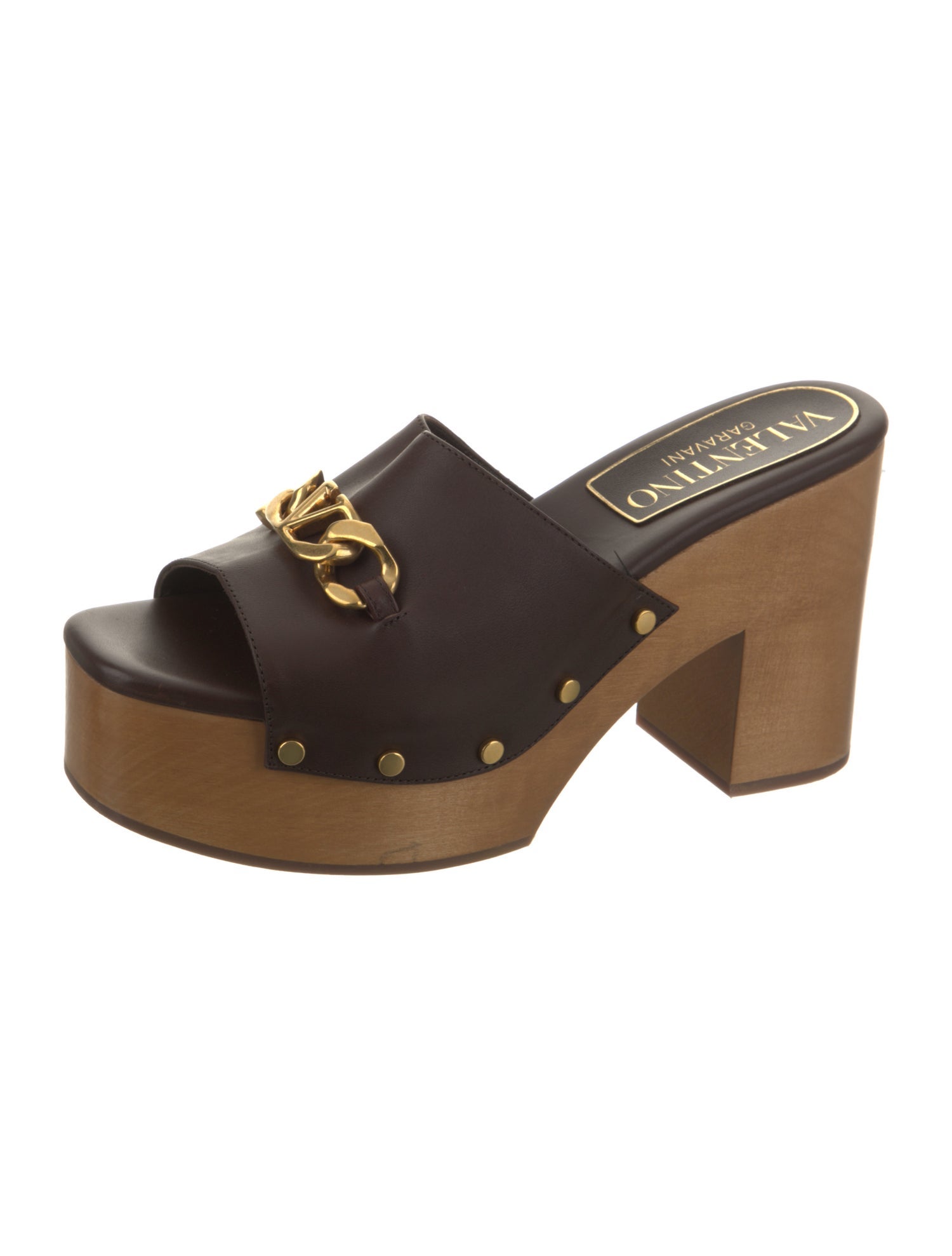 Valentino Vlogo Goat Leather Slides