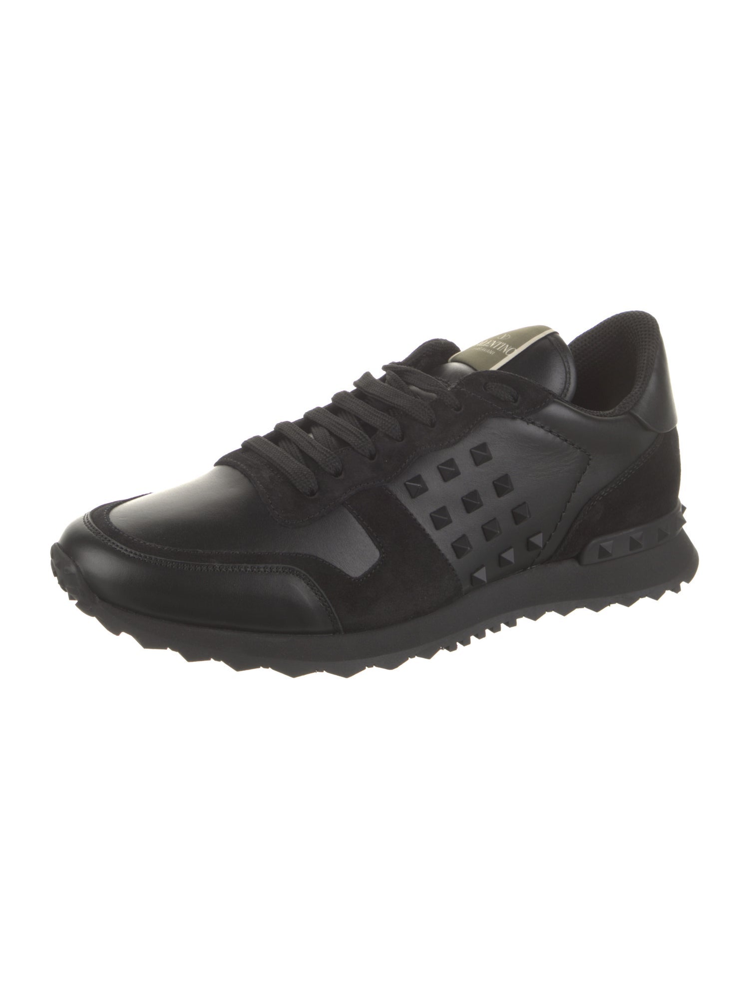 Valentino Leather Studded Accents Sneakers