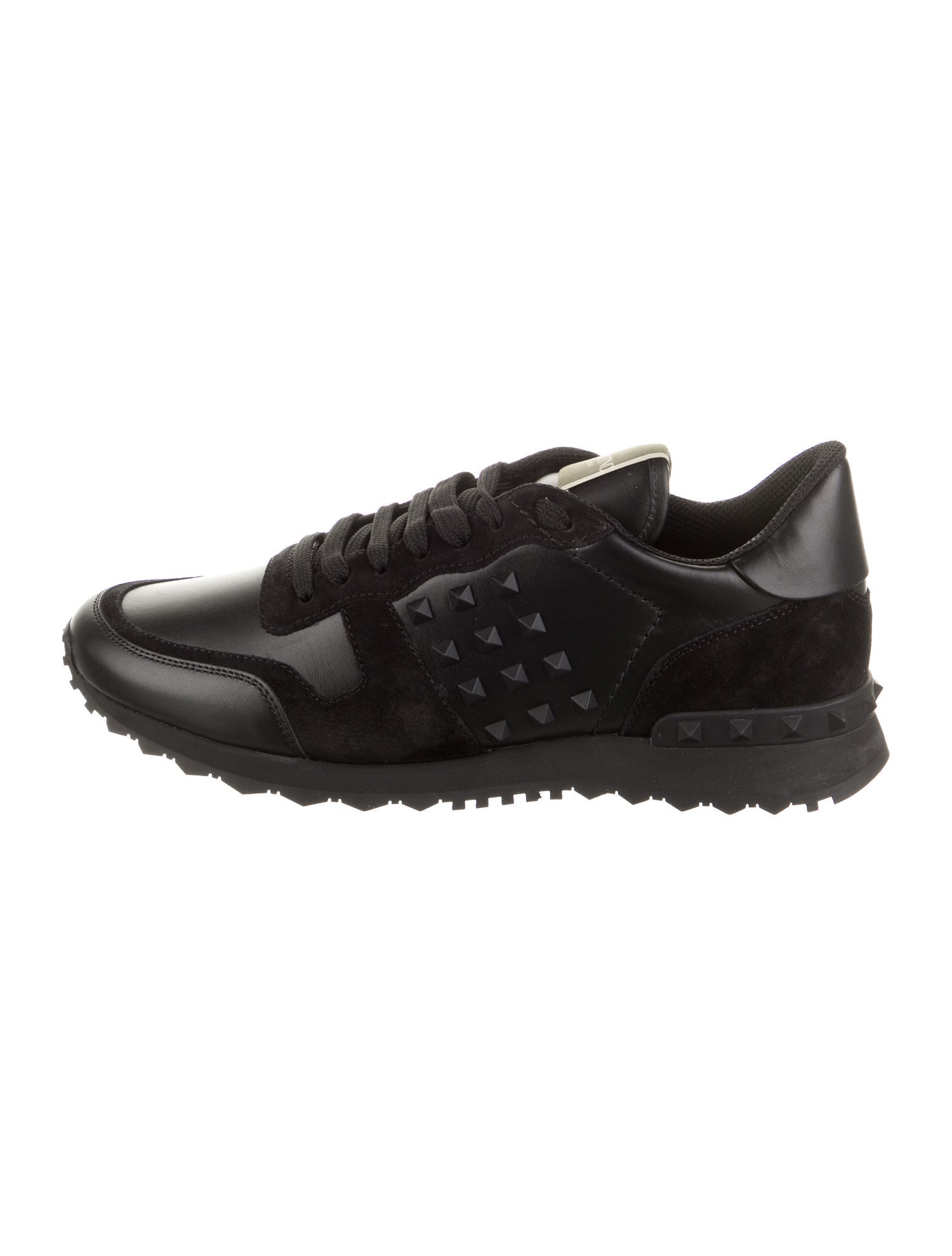 Valentino Leather Studded Accents Sneakers