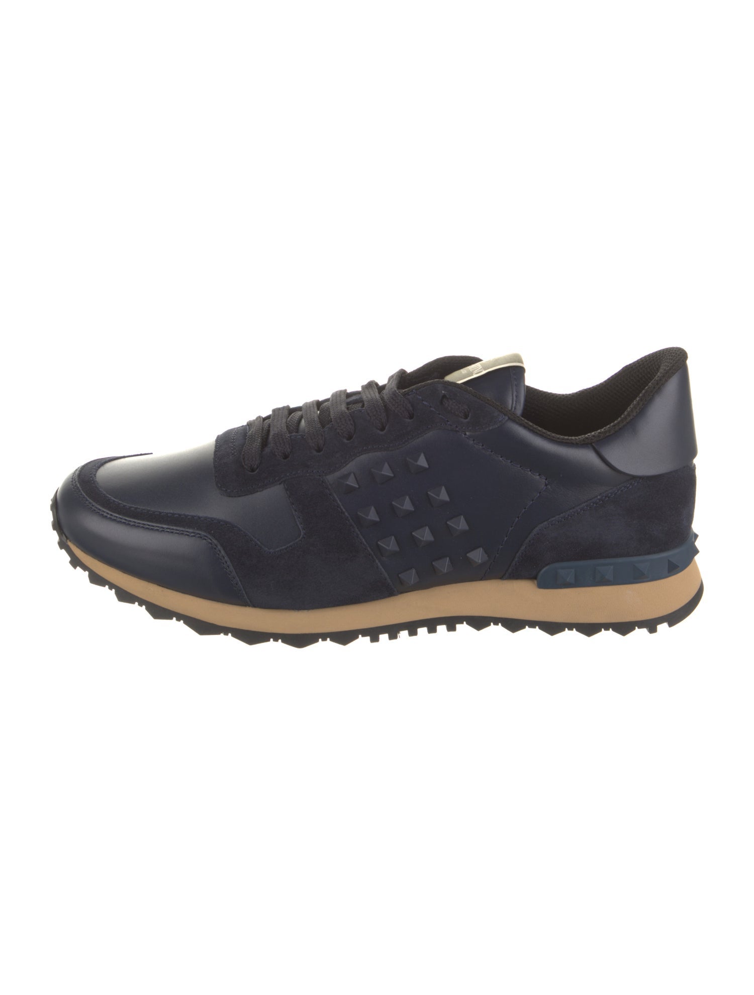 Valentino Rockstud Accents Leather Sneakers