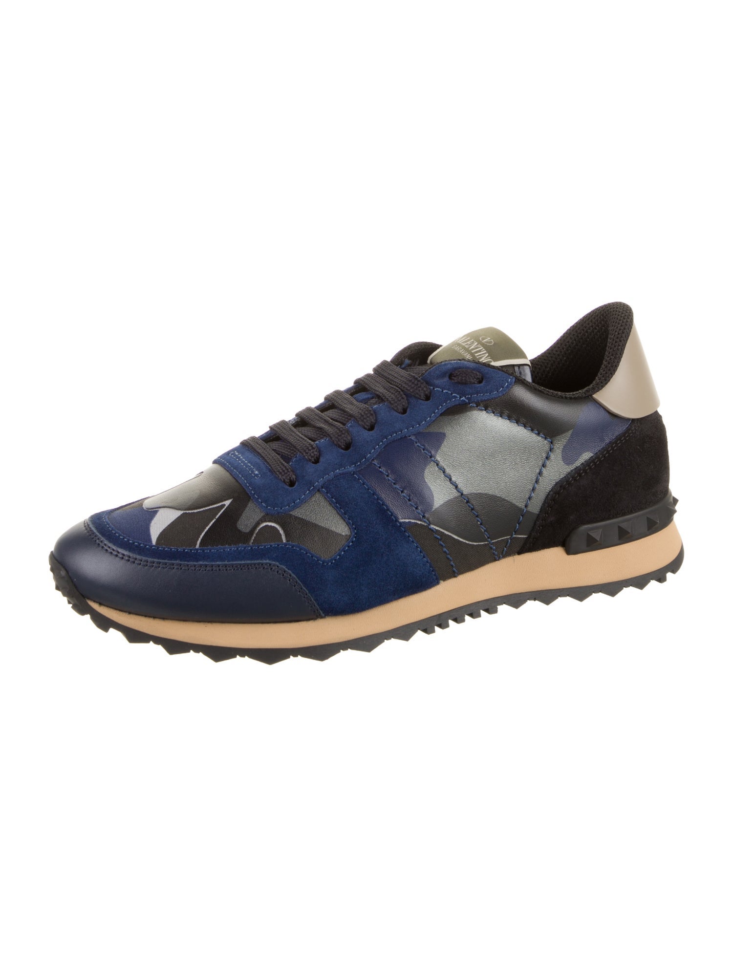 Valentino Printed Studded Accents Athletic Sneakers