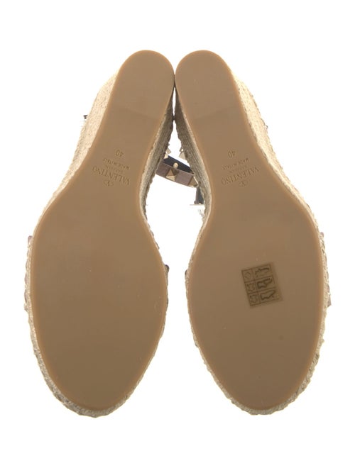 Valentino Leather Studded Accents Espadrilles
