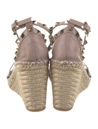 Valentino Leather Studded Accents Espadrilles