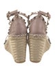 Valentino Leather Studded Accents Espadrilles