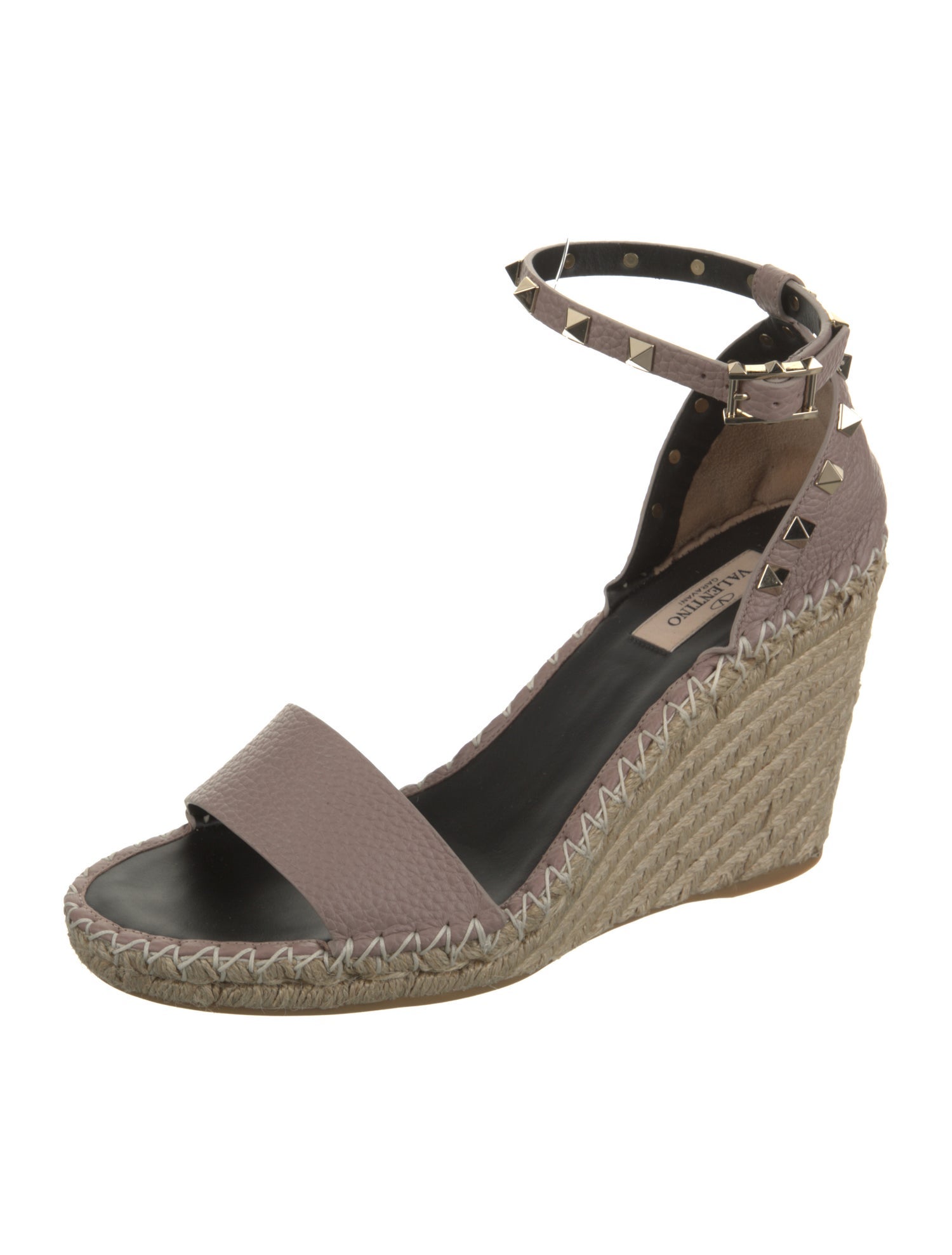 Valentino Rockstud Accents Leather Espadrilles w/ Tags