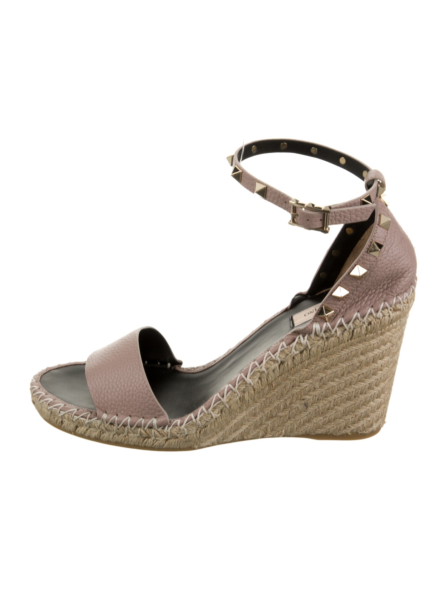 Valentino Rockstud Accents Leather Espadrilles w/ Tags