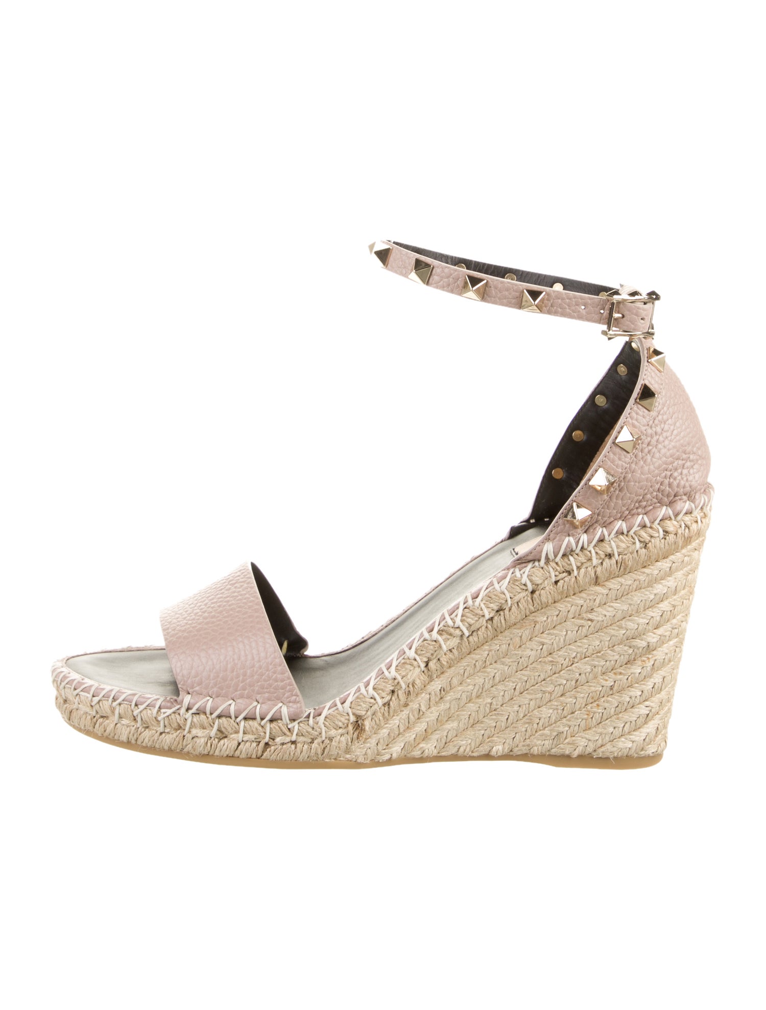 Valentino Leather Studded Accents Espadrilles w/ Tags