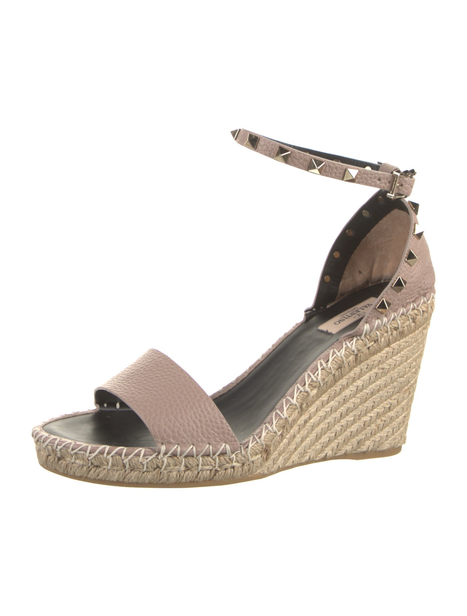 Valentino Leather Studded Accents Espadrilles w/ Tags