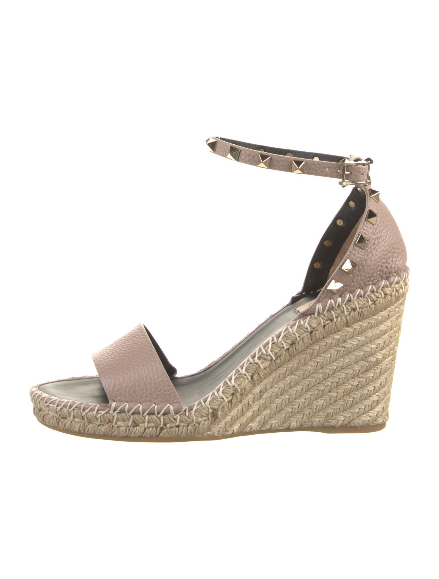 Valentino Leather Studded Accents Espadrilles w/ Tags