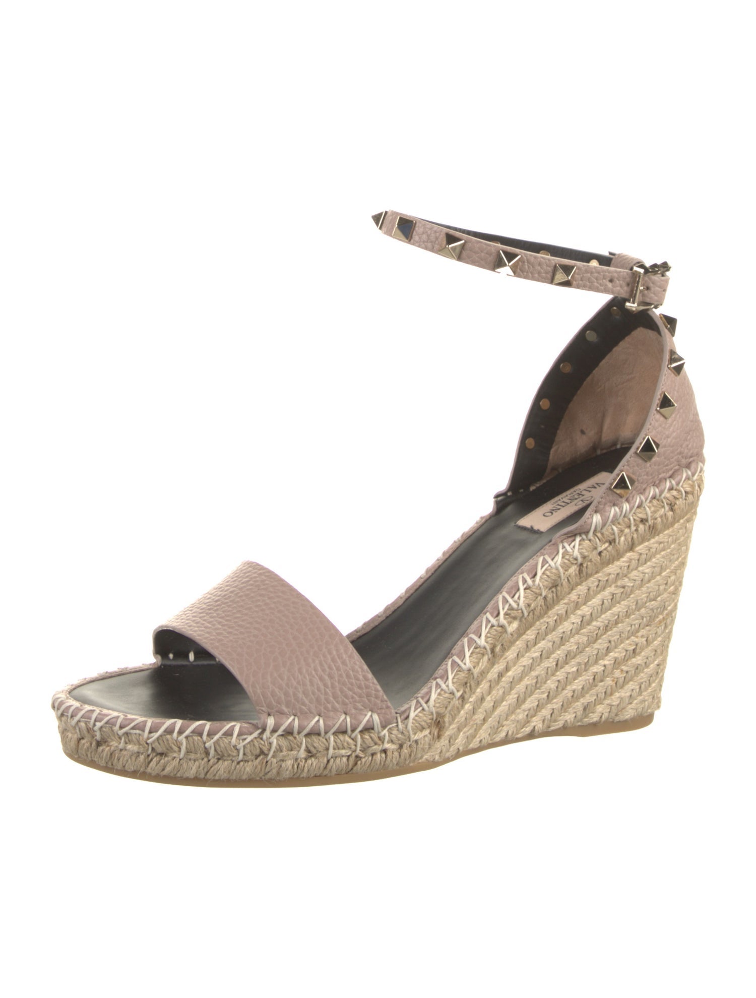 Valentino Leather Studded Accents Espadrilles w/ Tags