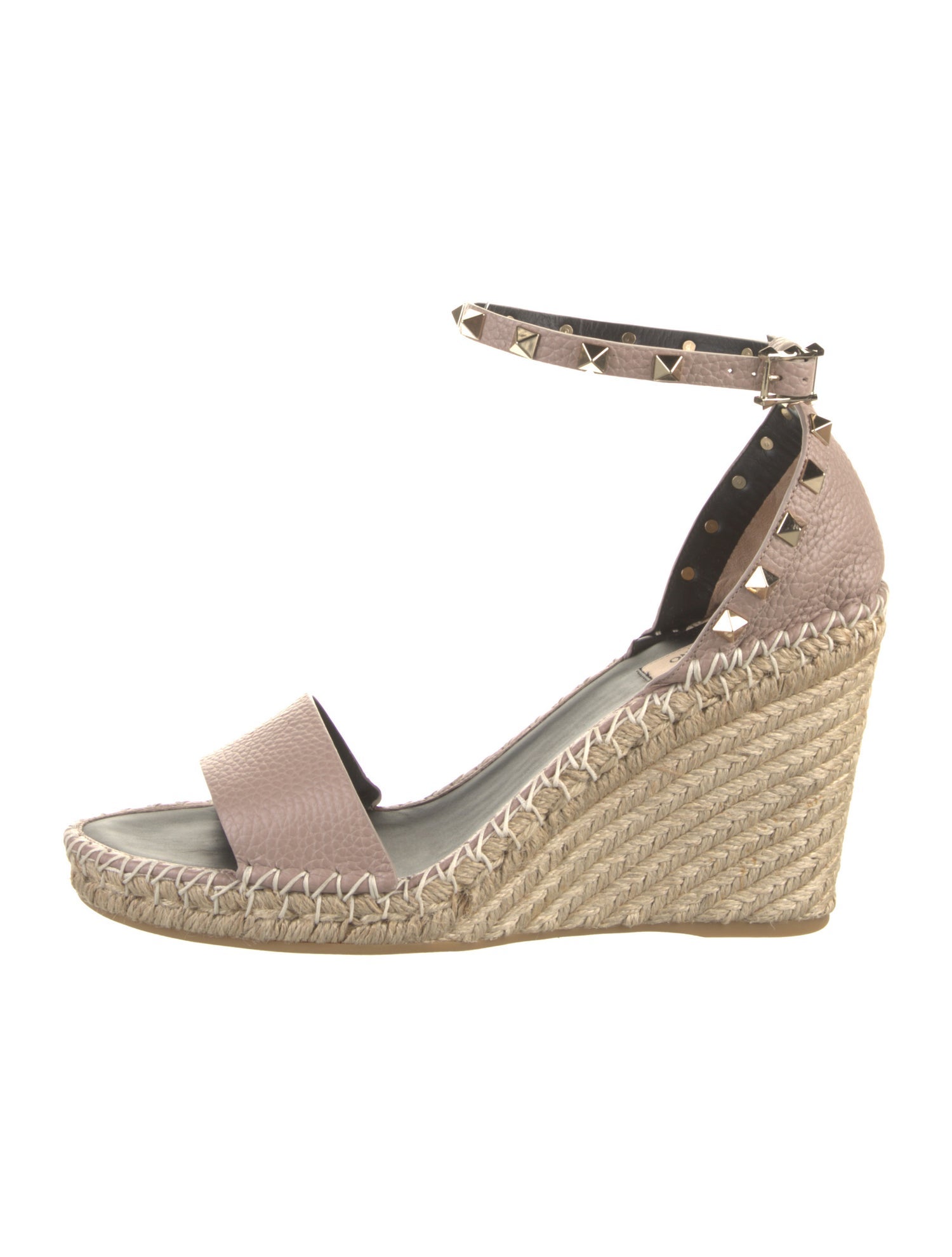 Valentino Leather Studded Accents Espadrilles w/ Tags