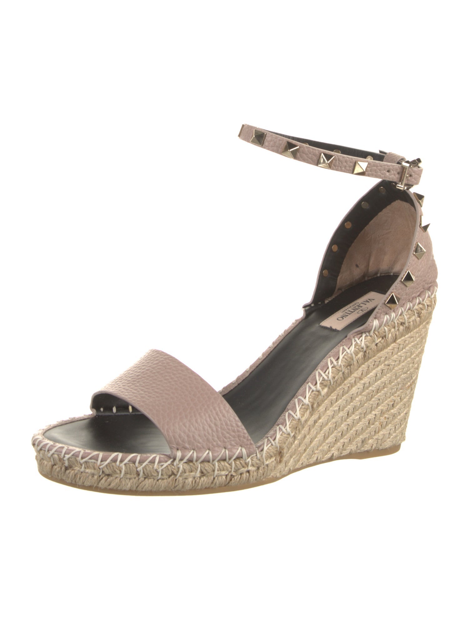 Valentino Leather Studded Accents Espadrilles w/ Tags