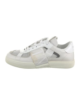 Valentino Leather Graphic Print Sneakers
