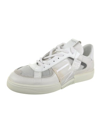 Valentino Leather Graphic Print Sneakers