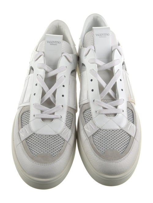 Valentino Leather Graphic Print Sneakers