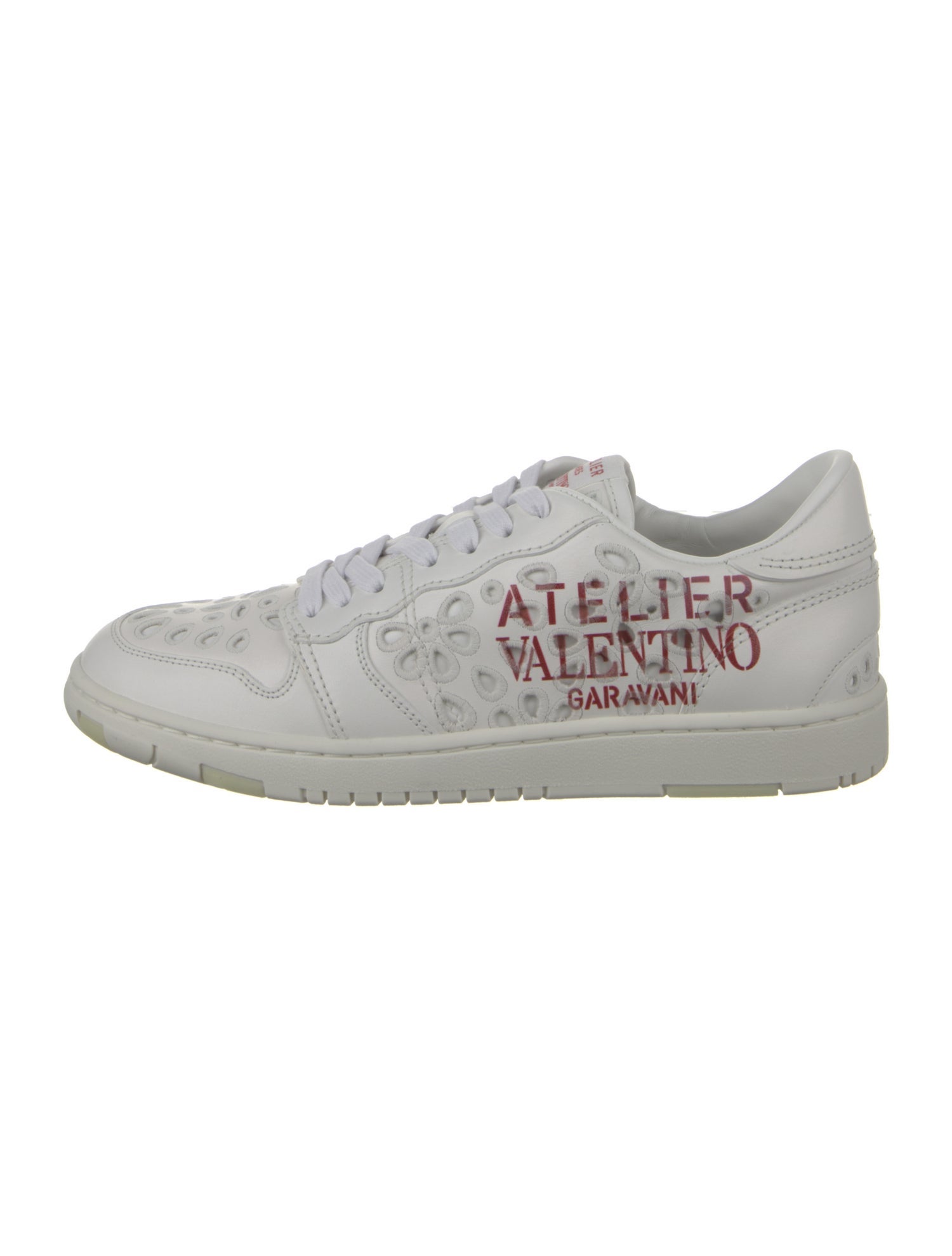 Valentino Leather Embroidered Accent Sneakers w/ Tags