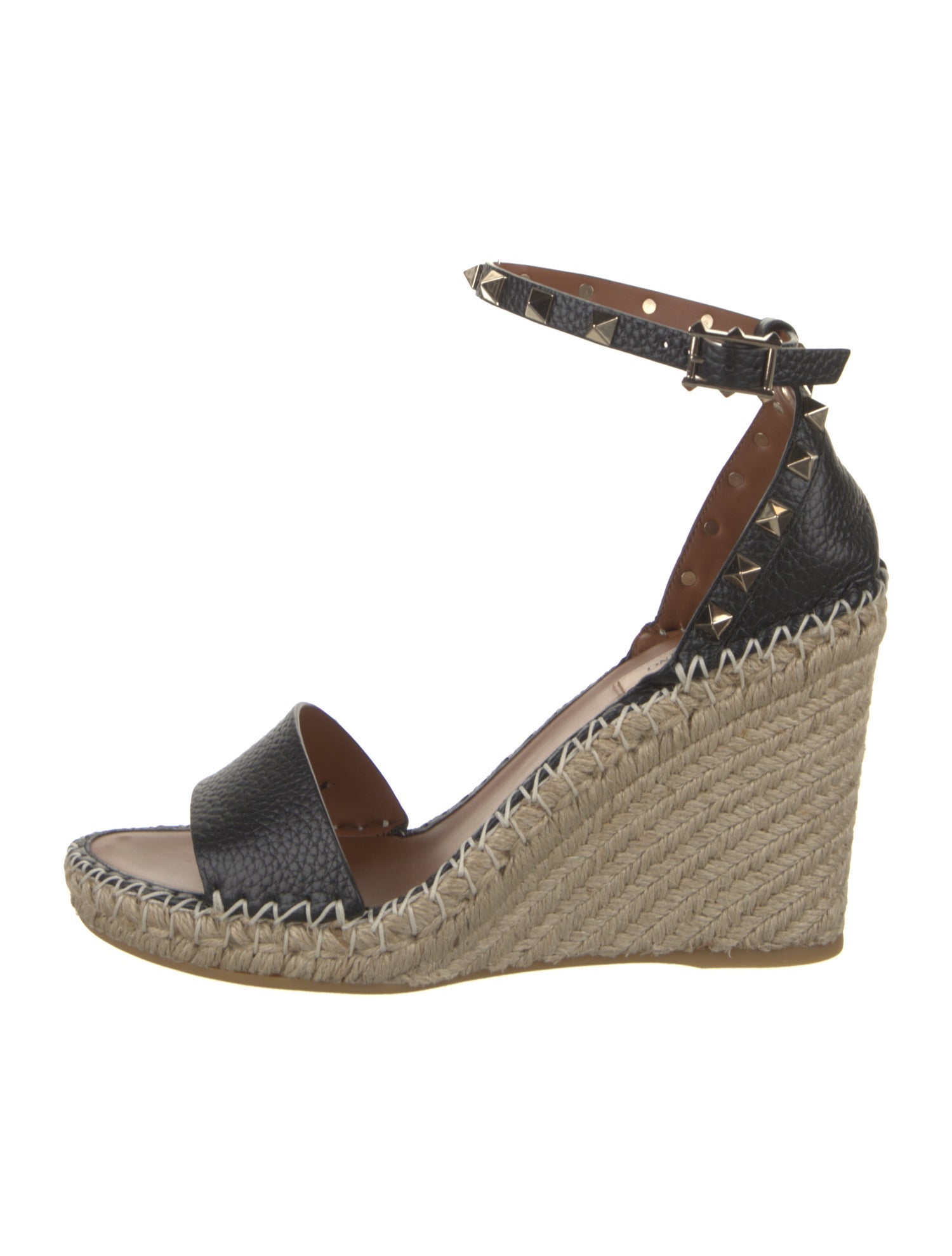 Valentino Leather Studded Accents Espadrilles w/ Tags