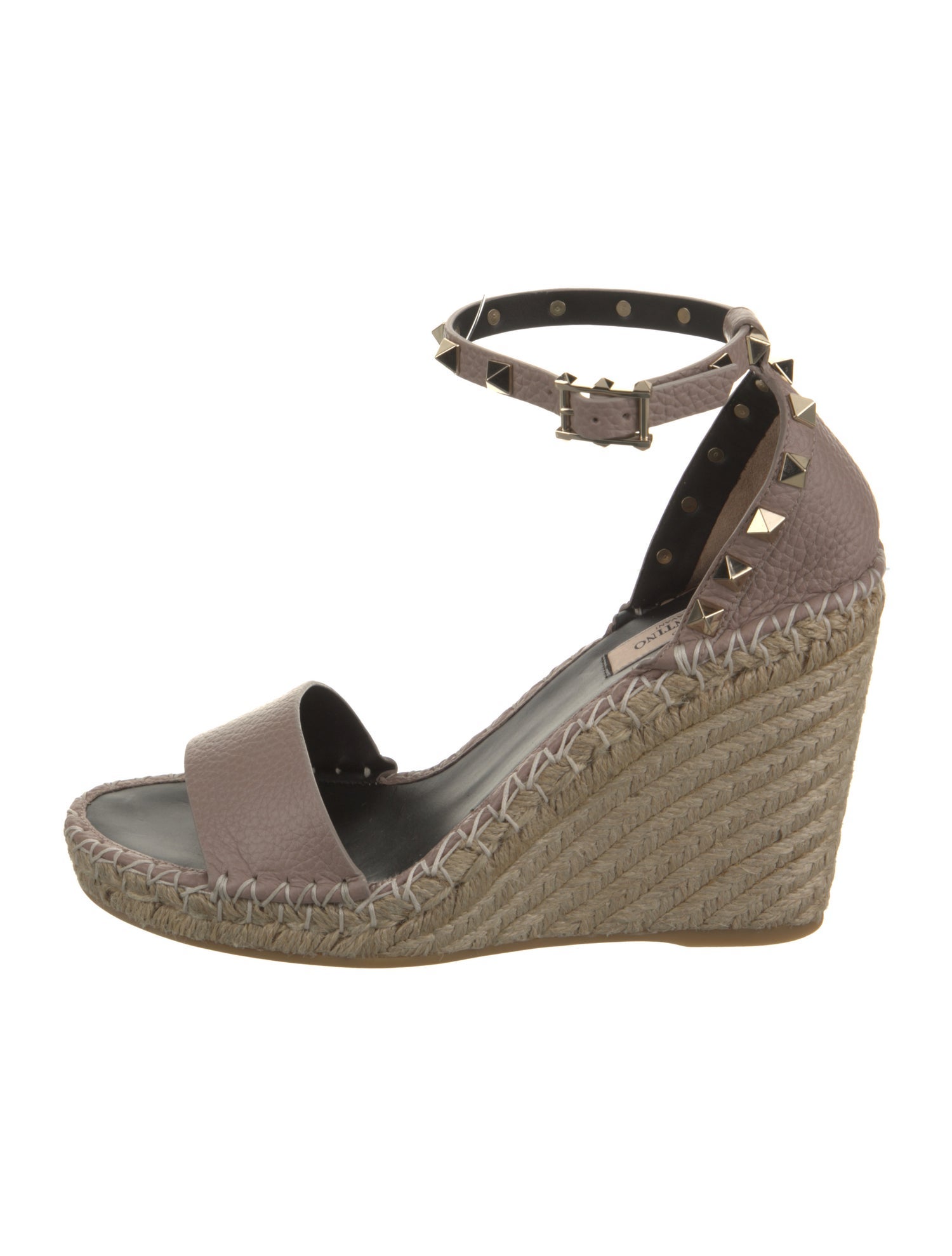 Valentino Rockstud Accents Leather Espadrilles w/ Tags