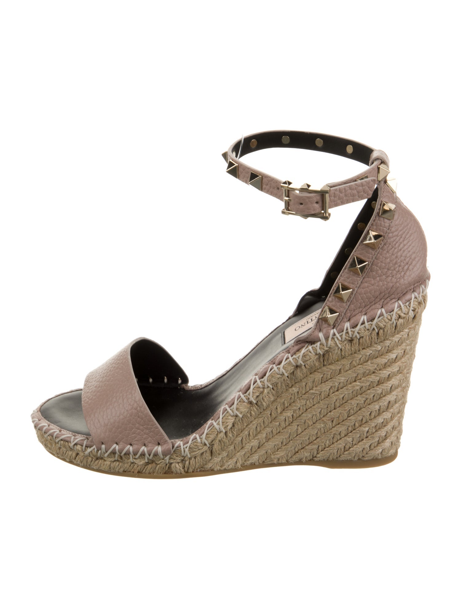 Valentino Rockstud Accents Leather Espadrilles w/ Tags