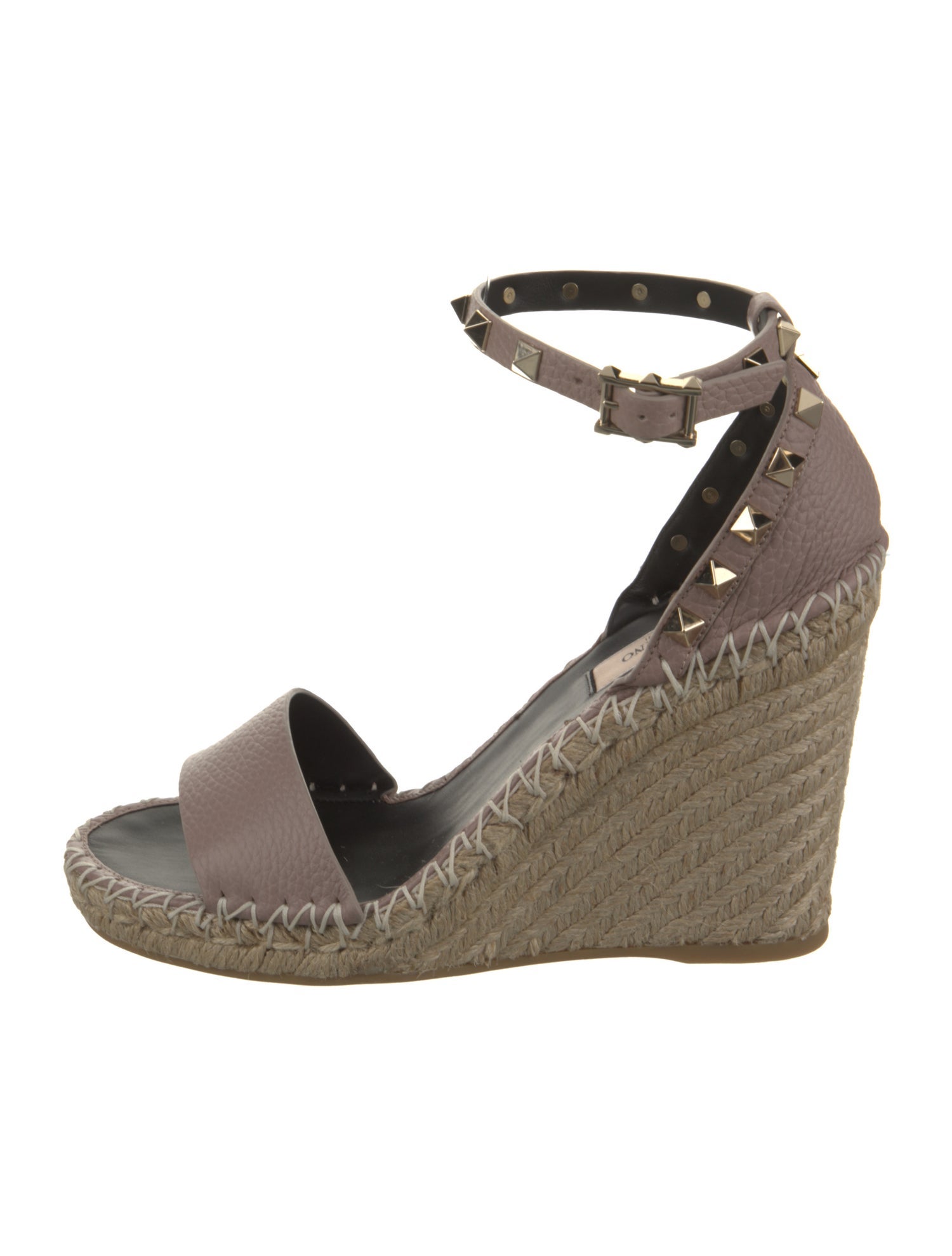 Valentino Rockstud Accents Leather Espadrilles w/ Tags