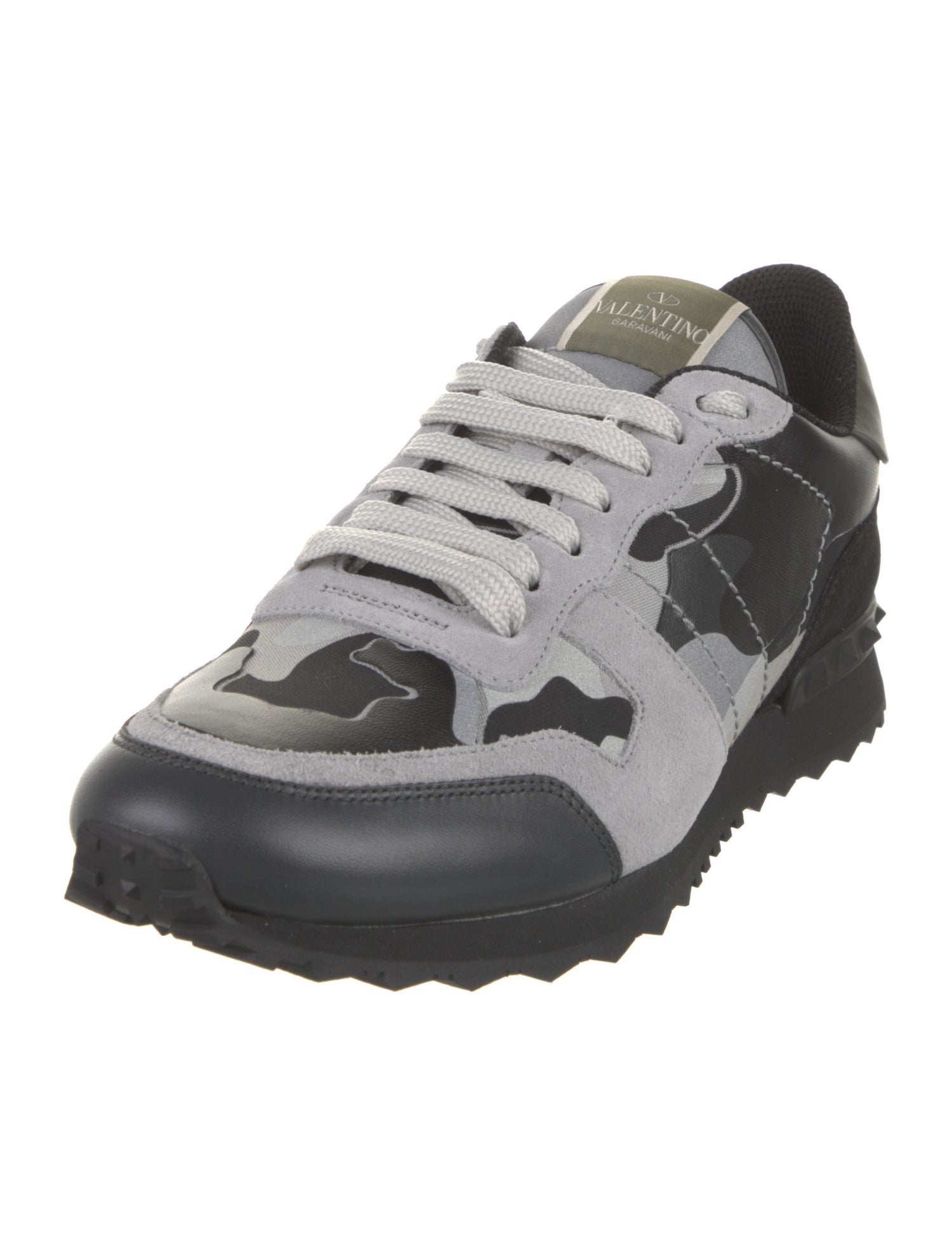 Valentino Leather Printed Athletic Sneakers