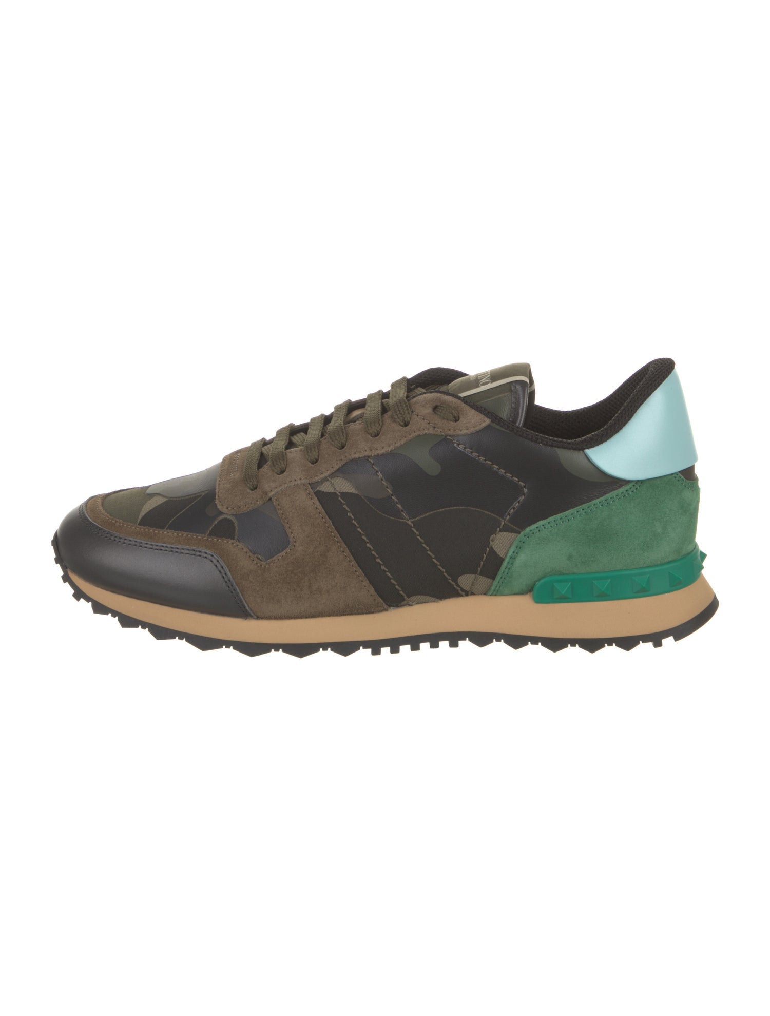 Valentino Leather Printed Athletic Sneakers