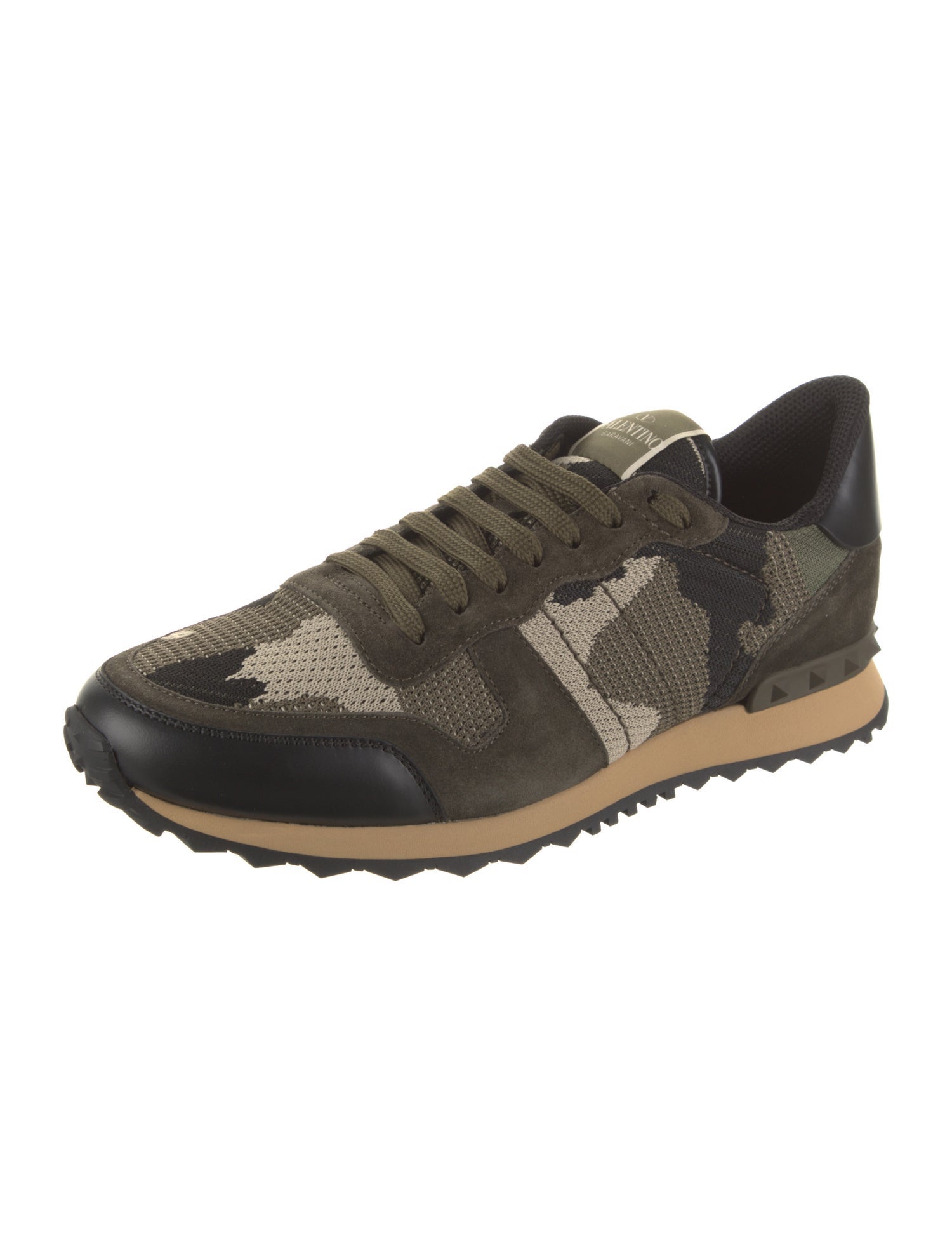 Valentino Leather Printed Sneakers