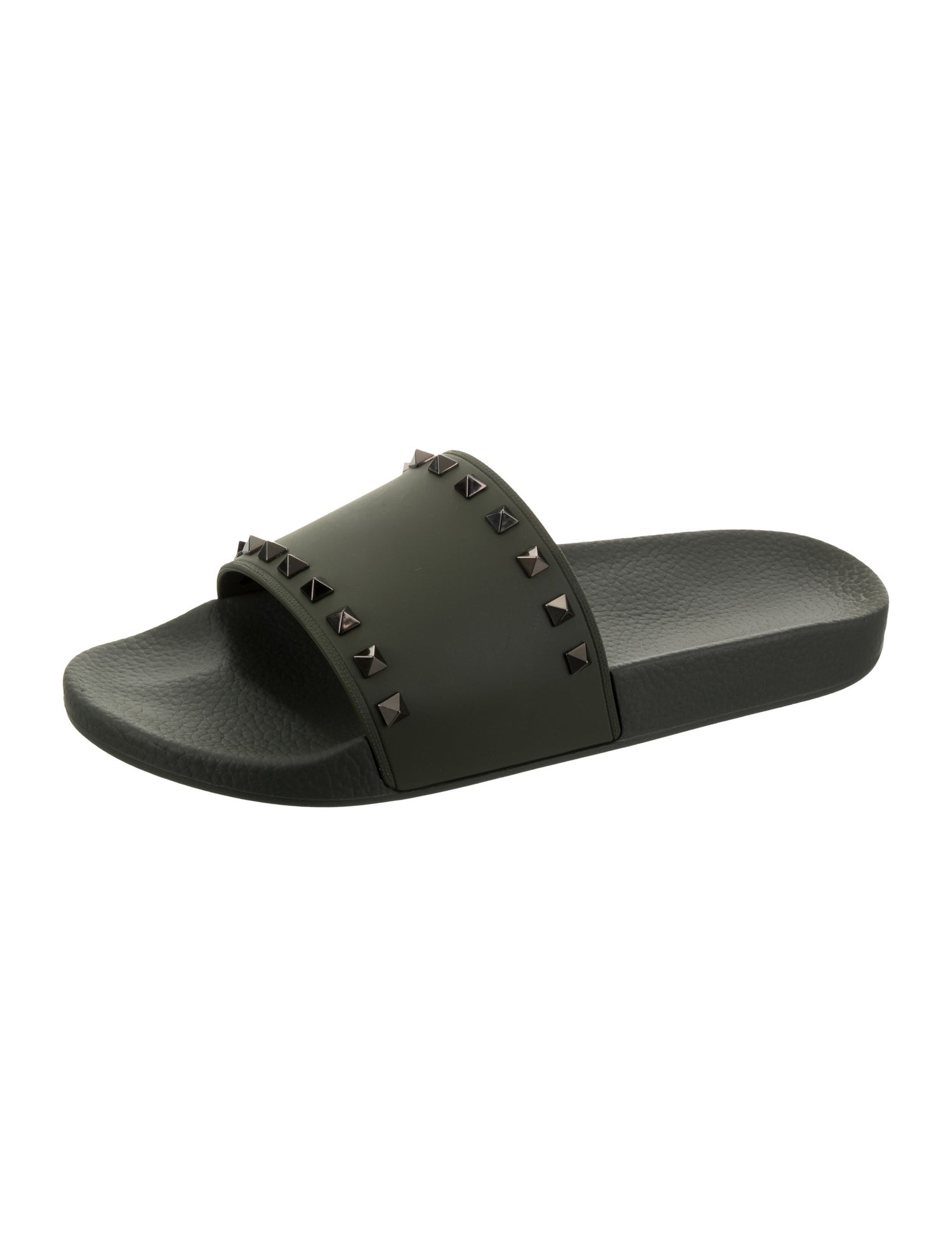 Valentino Rockstud Accents Rubber Slides w/ Tags