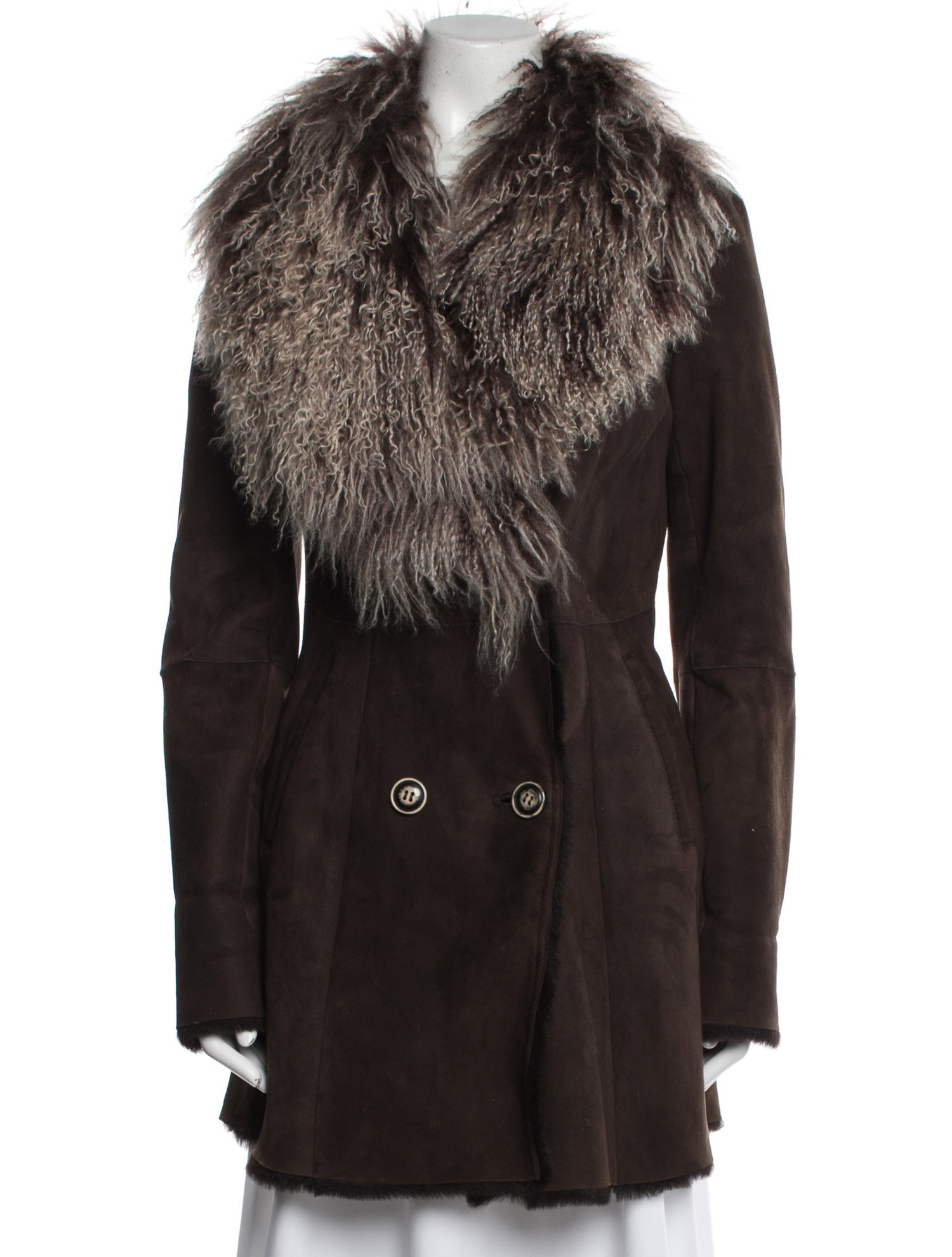 Via Veneto Suede Faux Fur Coat