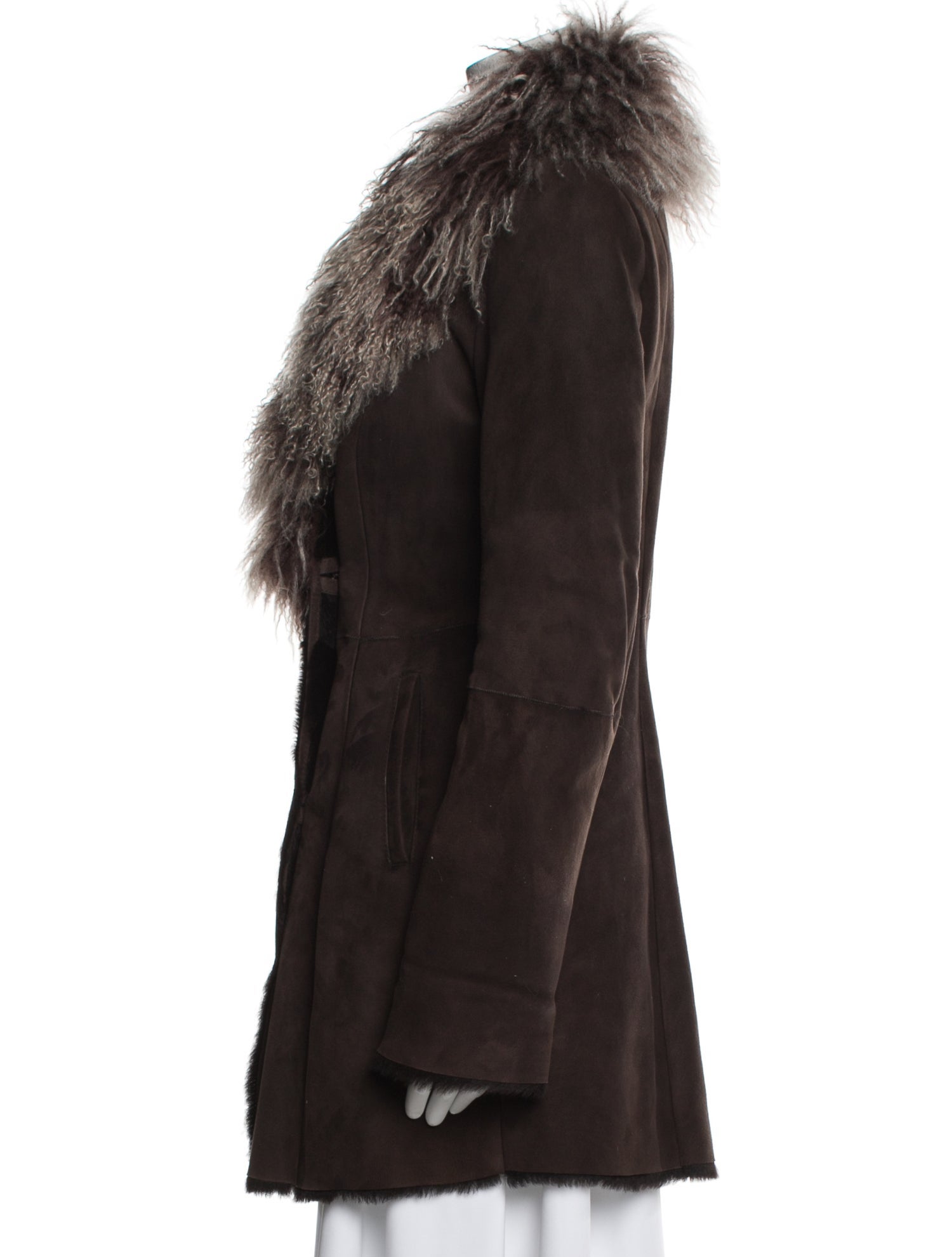Via Veneto Suede Faux Fur Coat