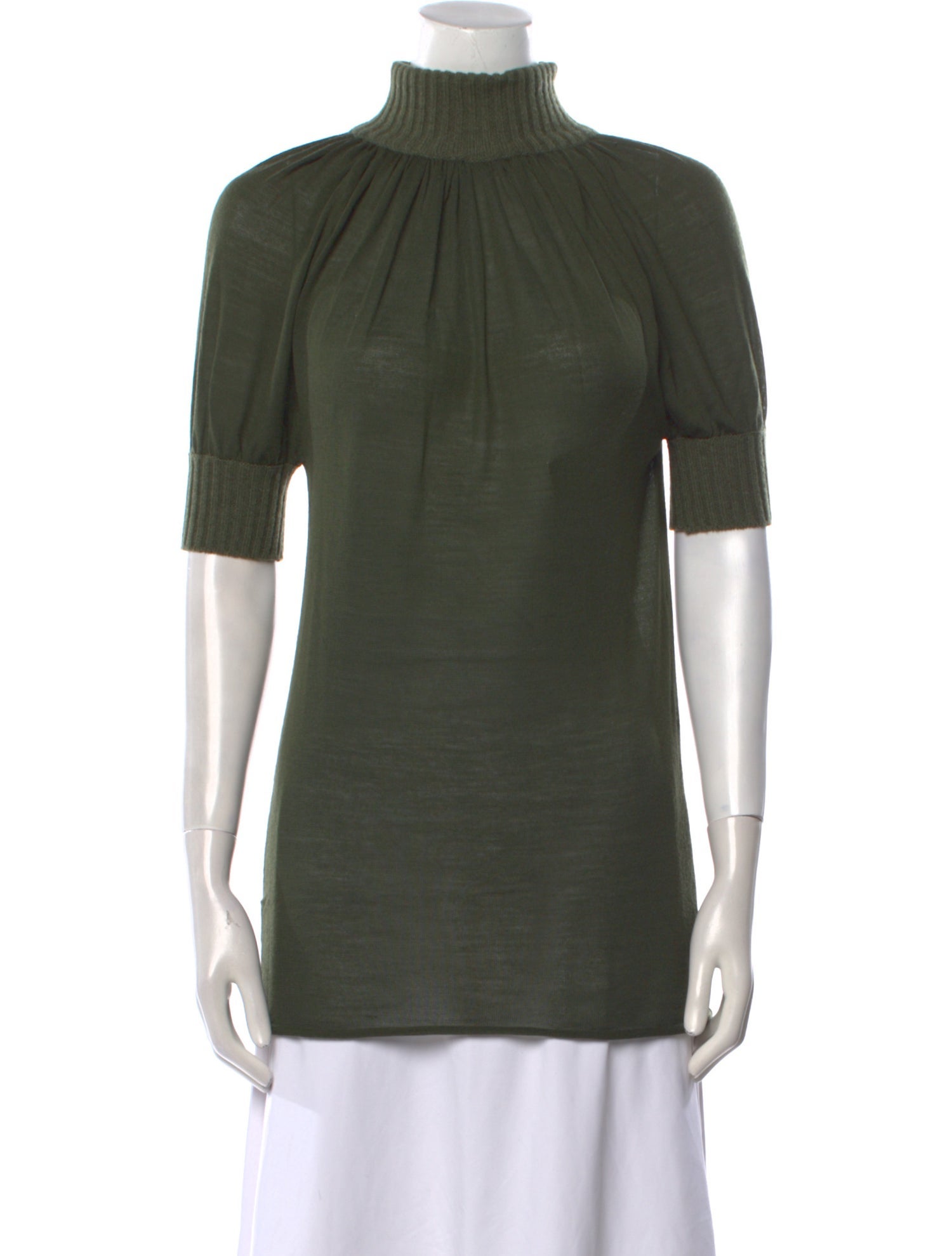 Vicedomini Mock Neck Short Sleeve Top