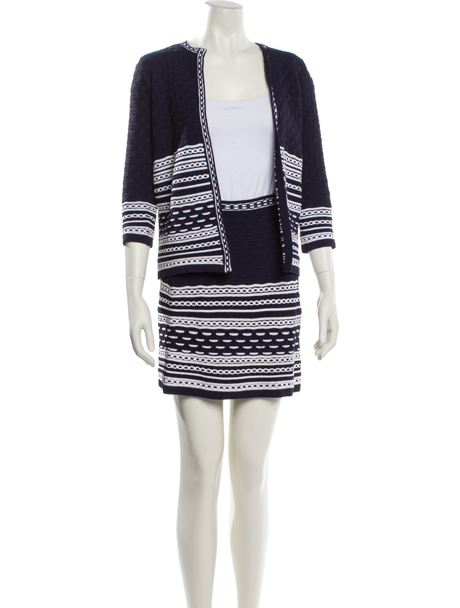 Vicedomini Striped Skirt Suit