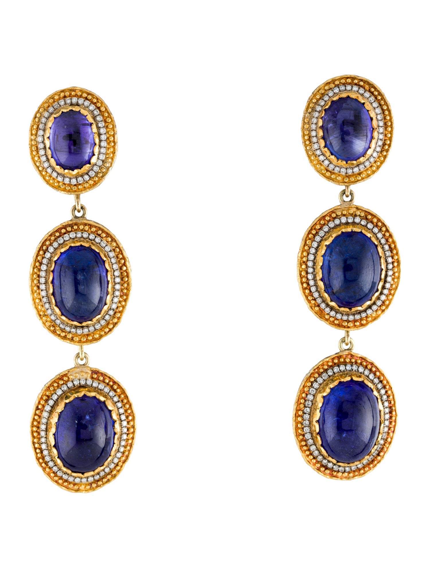 Victor Velyan 1.10ctw Diamond & Tanzanite Convertible Drop Earrings