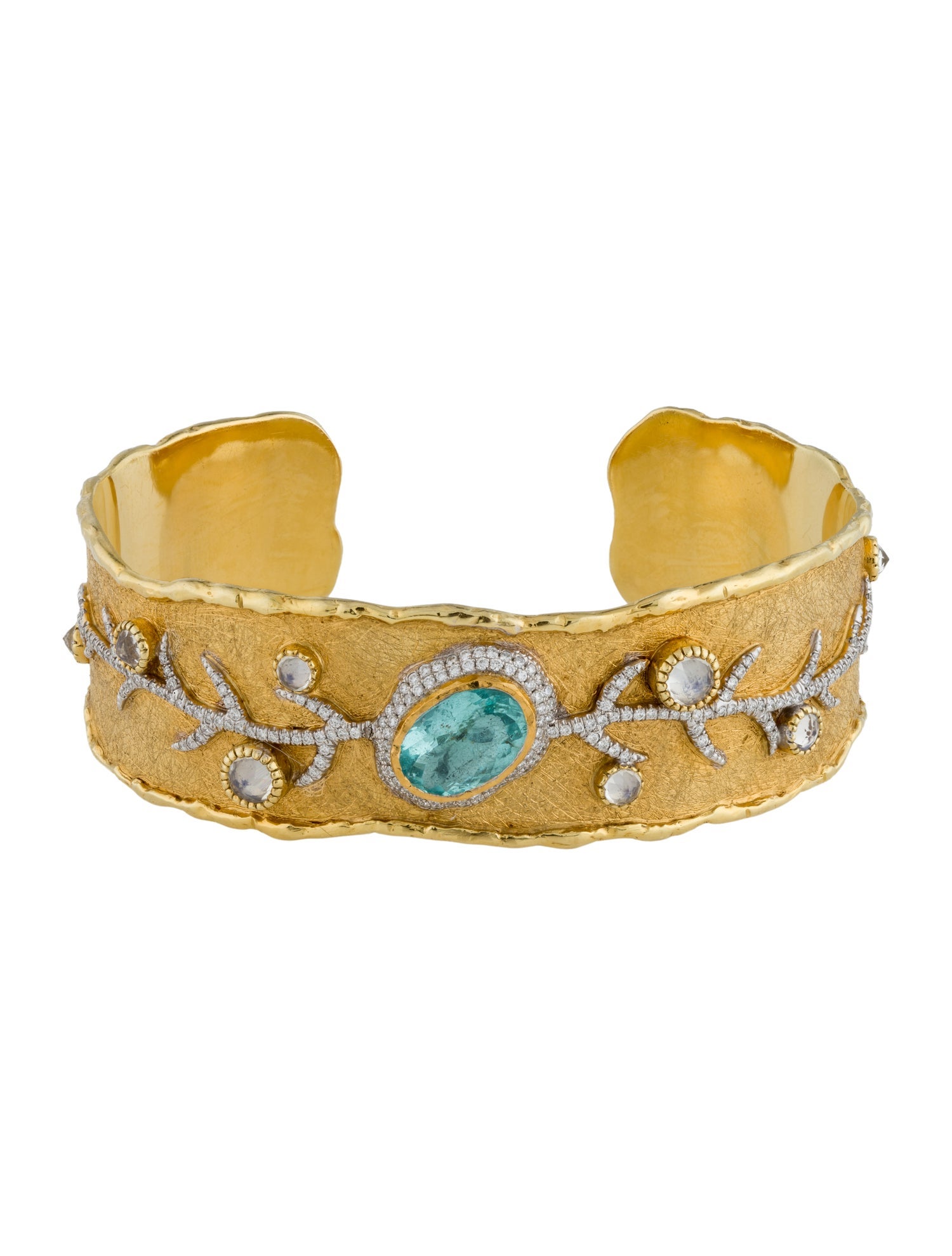 Victor Velyan Diamond, Tourmaline & Moonstone Labradorite Cuff