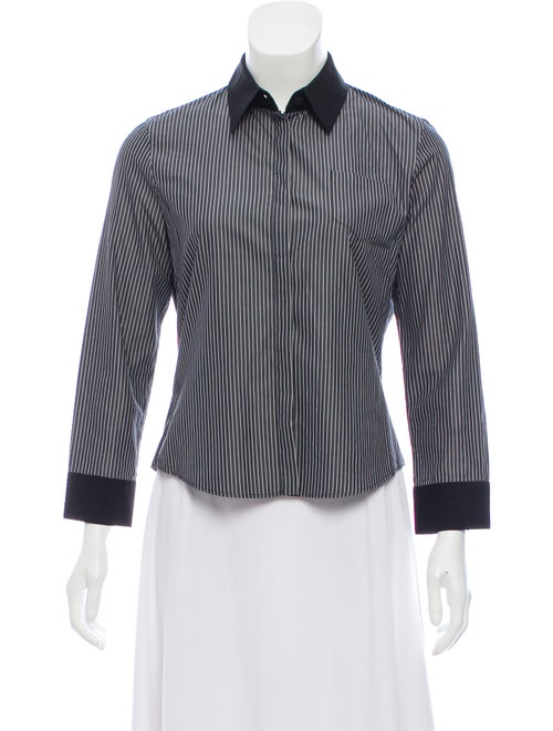 Viktor & Rolf Striped Poplin Top Black